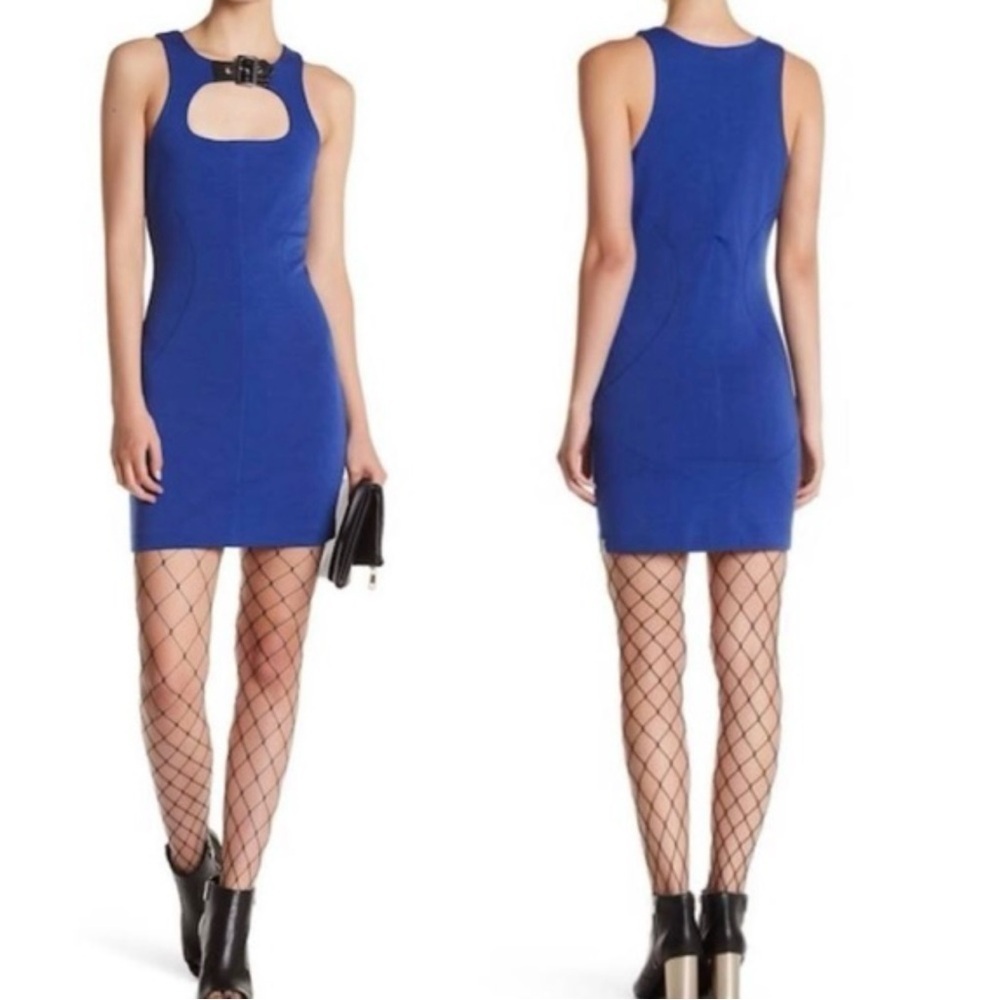 ONE TEASPOON Revolve Midnight Rambler Blue Mini Dress Cutout Buckle Size XS